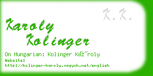 karoly kolinger business card